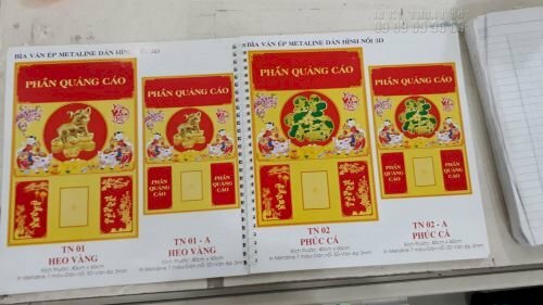 Kích thước lịch bloc treo tường