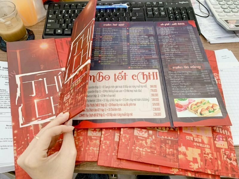 Kích thước menu chuẩn