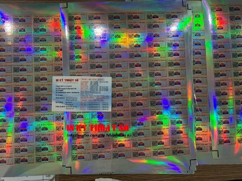 Kích thước tem bảo hành, tem dán niêm phong