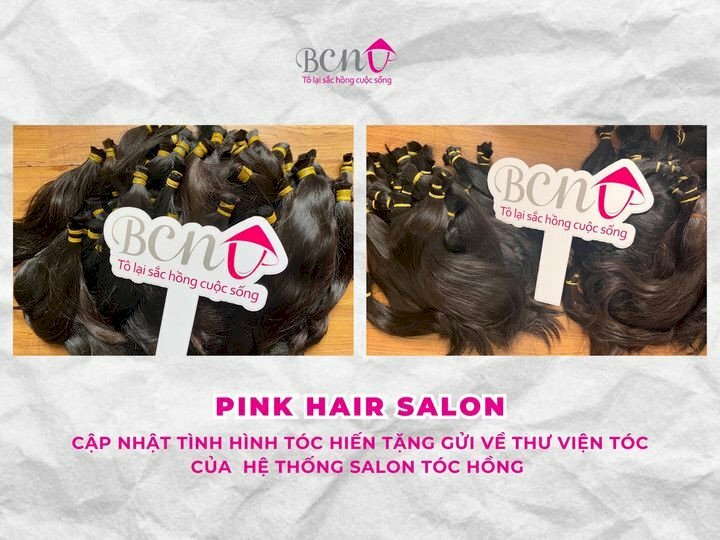 In hashtag cầm tay sự kiện donate quyên góp tóc BCNV - VND100
