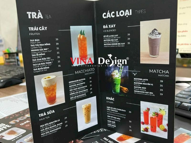 In menu bìa cứng TPHCM - VINADESIGN