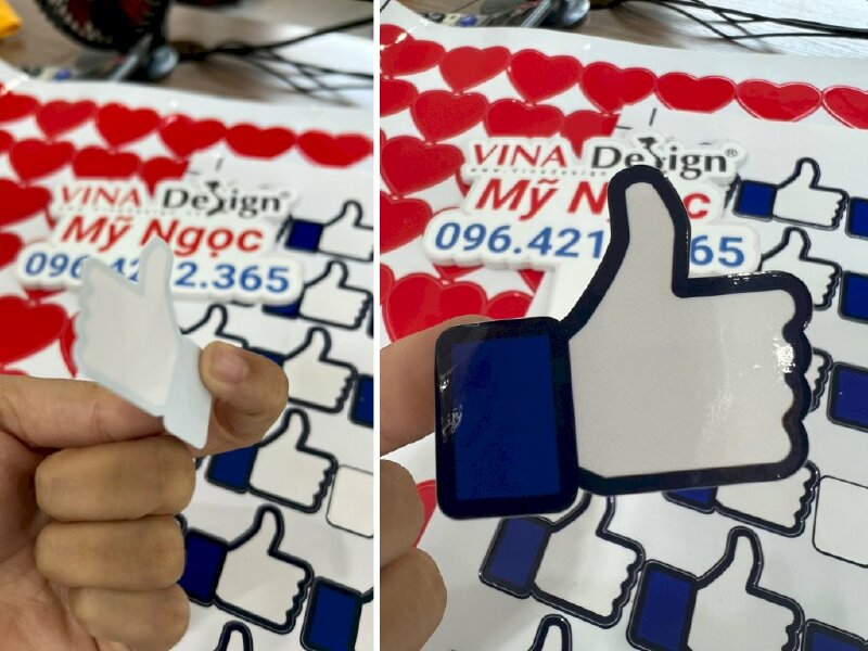 In decal sticker lấy liền sticker like, heart trái tim - VND180