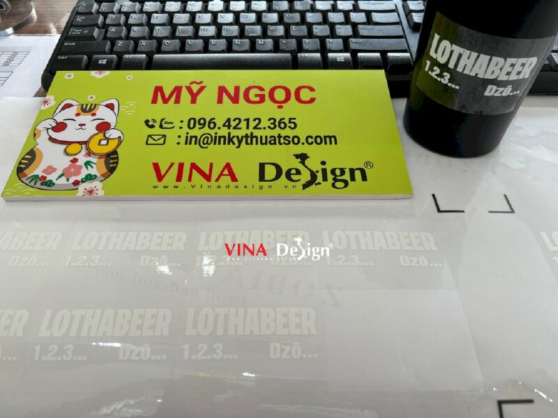 In decal trong mực trắng làm tem nhãn, sticker dán - VND190