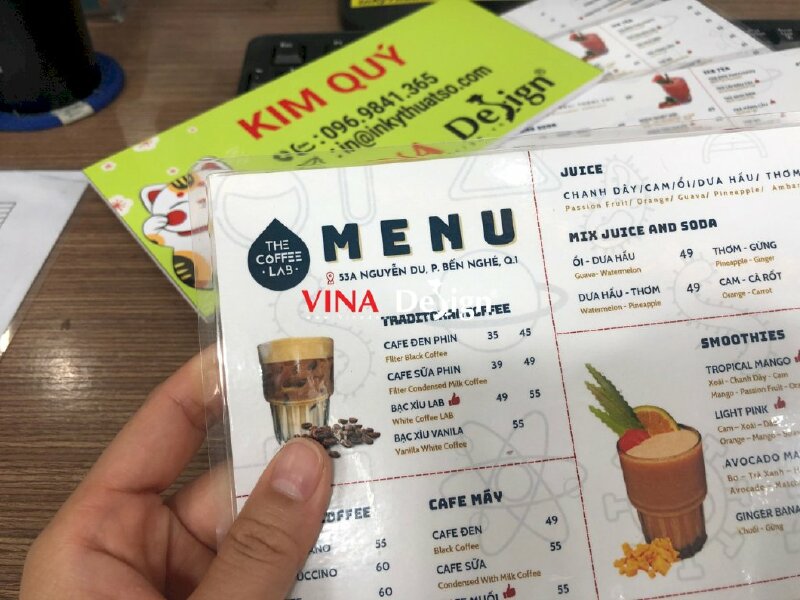 In menu ép plastic siêu dày dạng cầm tay - VND151