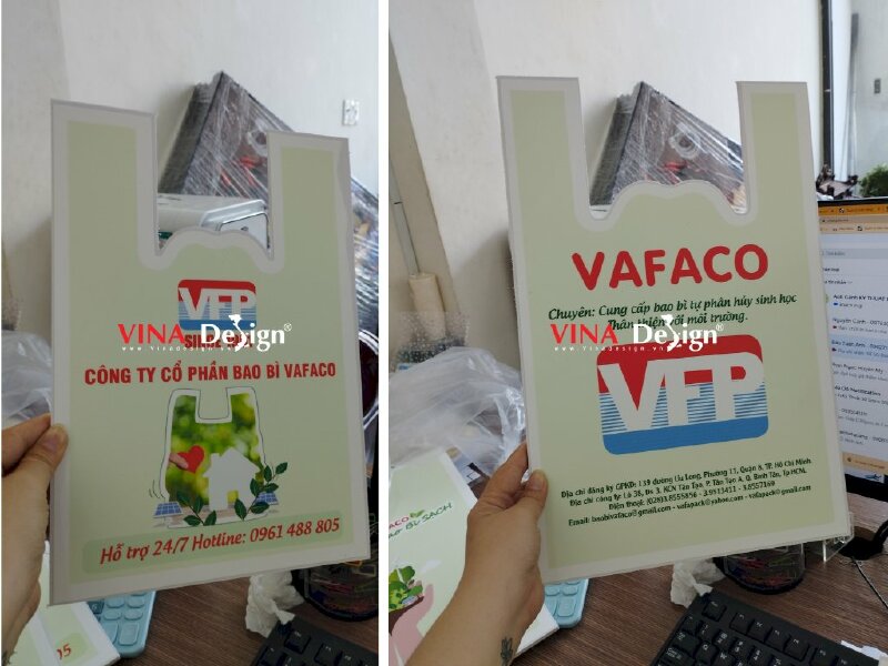 In standee mini để bàn mô hình túi rác tự hủy sinh học công ty bao bì - VND191