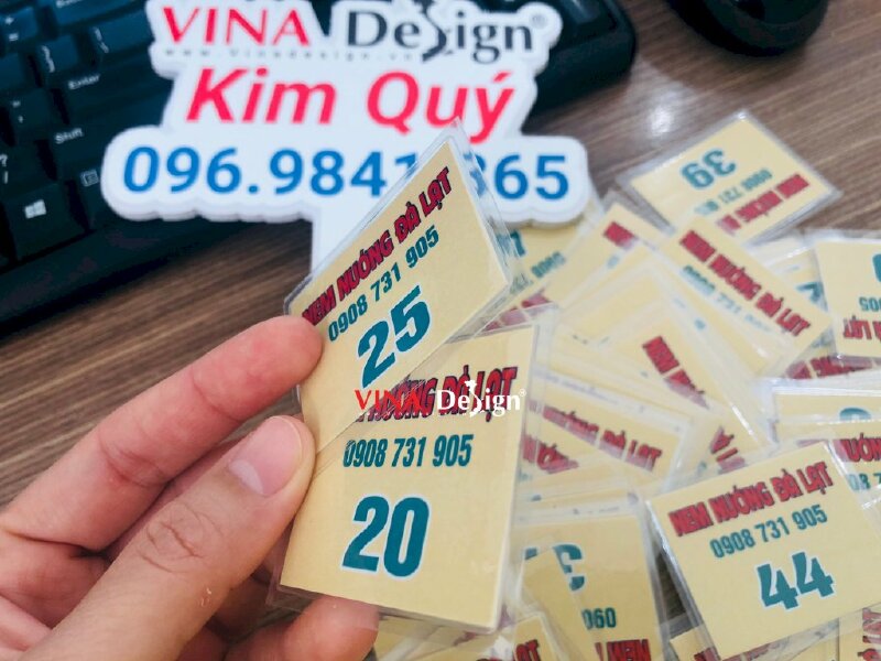 In thẻ gửi xe ép plastic quán nem nướng Đà Lạt - VND192