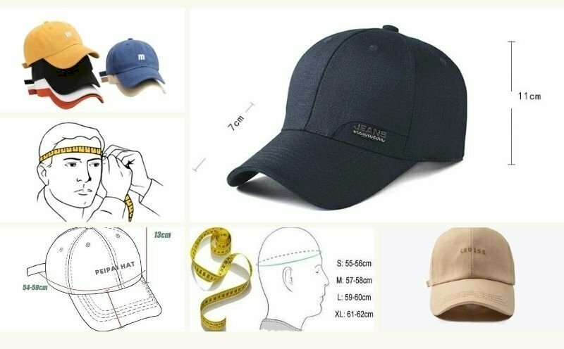 Kích thước mũ lưỡi trai tiêu chuẩn