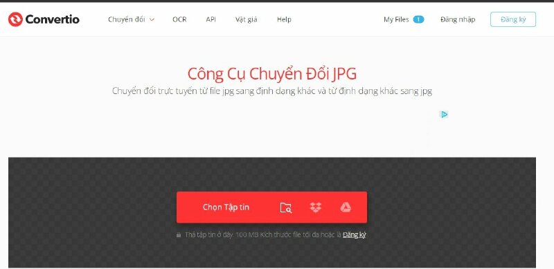 Bước 2: Tải tệp hình ảnh: Nhấp vào nút "Chọn tập tin" để tải lên tệp hình ảnh mà bạn muốn chuyển đổi sang định dạng JPG.