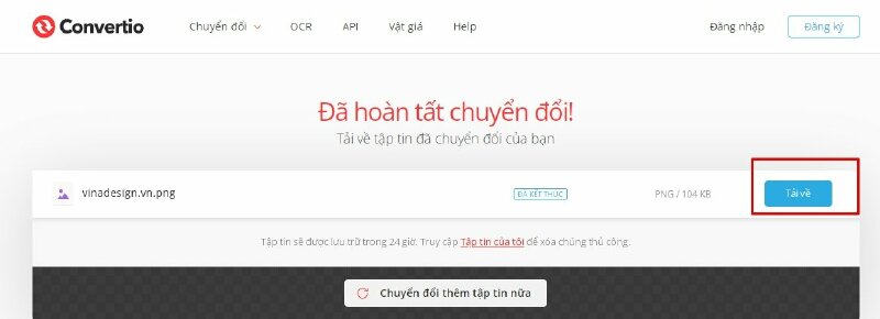 Bước 5:  Tải xuống tệp đã chuyển đổi 
