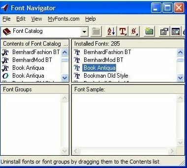 Dấu check xuất hiện bên cạnh tên phông chữ trong Bộ sưu tập phông chữ để chỉ ra rằng nó đã được cài đặt.