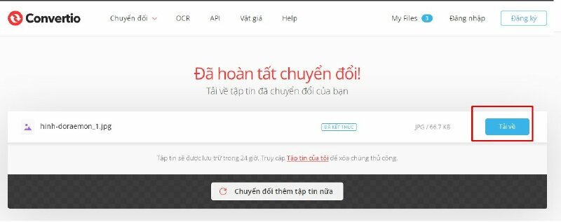 Bước 5:  Tải xuống tệp đã chuyển đổi