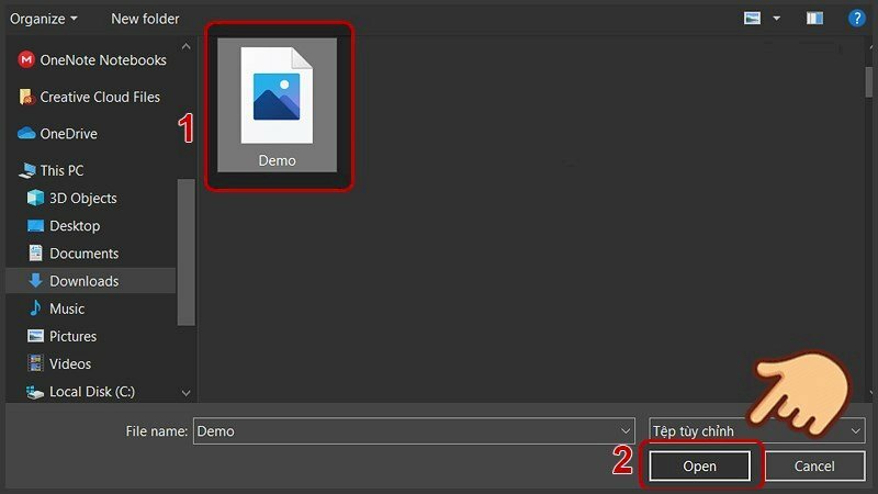 Bước 2: Bấm Chọn ảnh > Chọn file RAW cần chuyển và chọn Open.