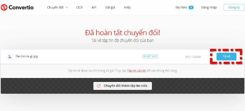 Bước 4: Nhấp vào nút "Convert" (Chuyển đổi) để bắt đầu quá trình chuyển đổi.