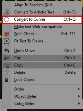 Cách convert font trong Corel