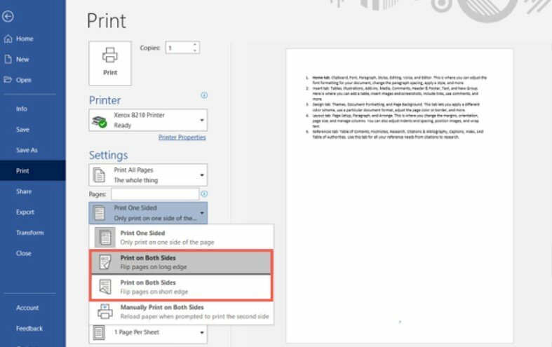 In 2 mặt theo cách thủ công