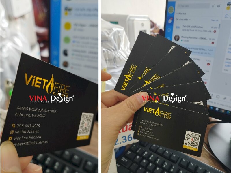 In name card tiếng Anh hàng gửi đi Mỹ - VND210