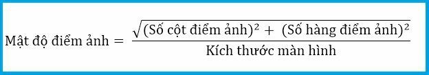 Công thức tính mật độ điểm ảnh