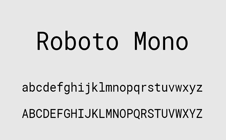 Font chữ Roboto Mono