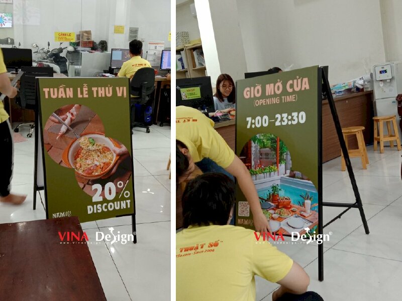 Standee chữ A khung sắt ngoài trời - VND246