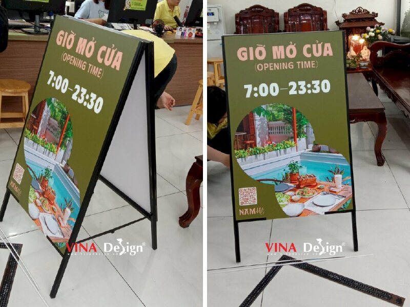 Standee chữ A khung sắt ngoài trời - VND246