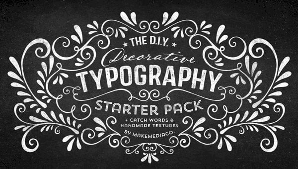 Mẫu Typography chữ trắng nền đen