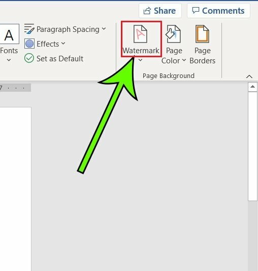  Nhấp vào Watermark 