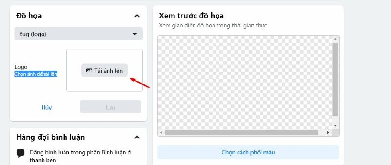 Trong thẻ Đồ họa > Bấm vào Tạo đồ họa >  Chọn Bug (logo) 