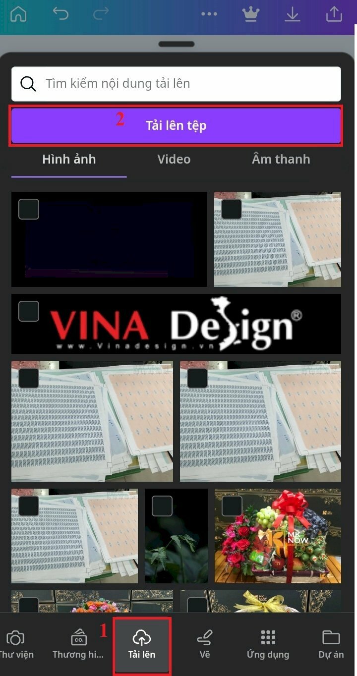 Tải logo và ảnh nền lên