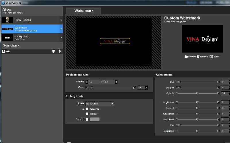  Điều chỉnh vị trí, kích thước của logo