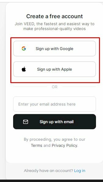 Nếu bạn chưa có tài khoản, hãy nhấp vào "Sign Up" để tạo một tài khoản mới. Chọn phương thức đăng ký bằng tài khoản Google hoặc Apple.