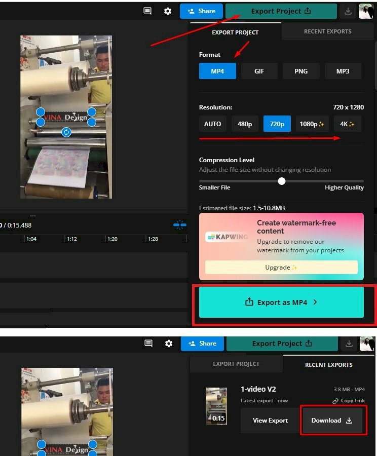 Bước 8: Xem trước và xuất video