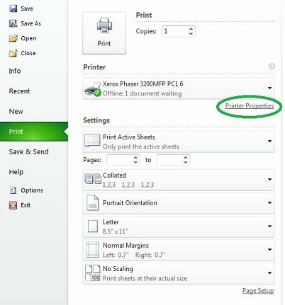 Bước 1: Mở File Excel cần in > Nhấn tổ hợp phím Ctrl + P để mở lệnh in, sau đó chọn máy in.
