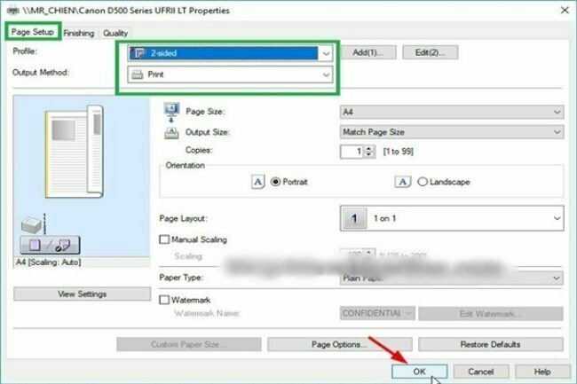 Cách in 2 mặt để đóng gáy trong Excel 2007