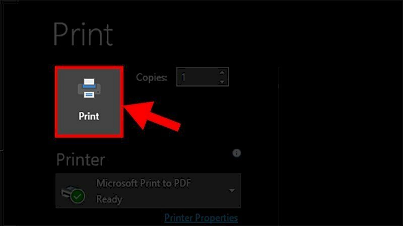 Bước 3: Bấm Print để hoàn thành và thực hiện lệnh in.