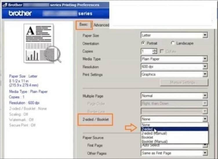 Cách in 2 mặt trong Excel không bị ngược trên máy in Brother