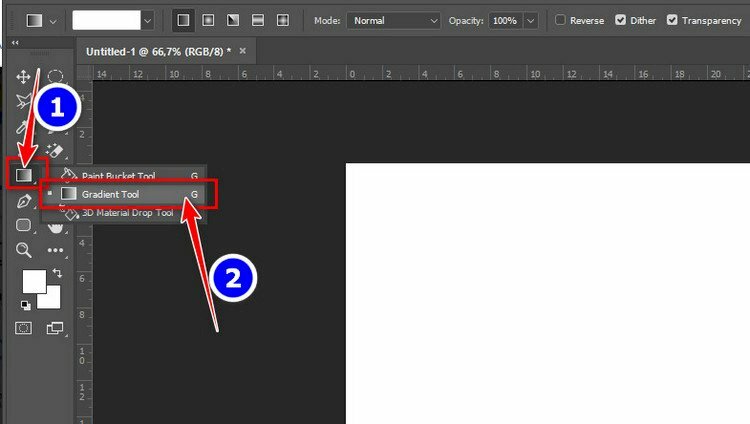 Chọn công cụ Gradient