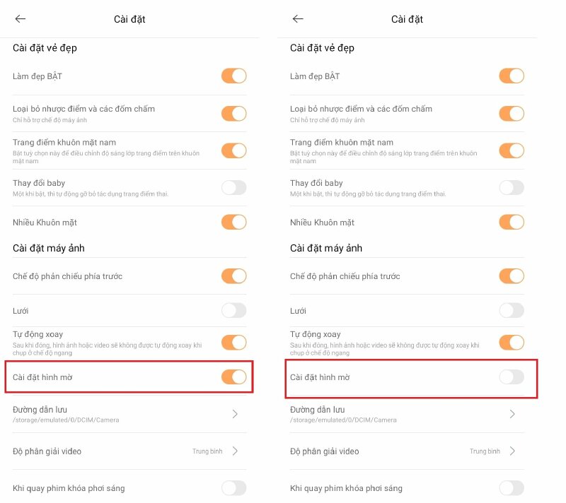Bước 4: Trong phần Cài đặt chụp ảnh, bạn sẽ thấy phần Cài đặt hình mờ và nó đang ở trạng thái ON. Hãy nhấp vào thanh công tắc chuyển sang OFF để tắt tính năng này. Như vậy là bạn đã tắt chữ Wutacam khi chụp ảnh, ảnh sau khi chụp sẽ không còn chữ Wutacam.