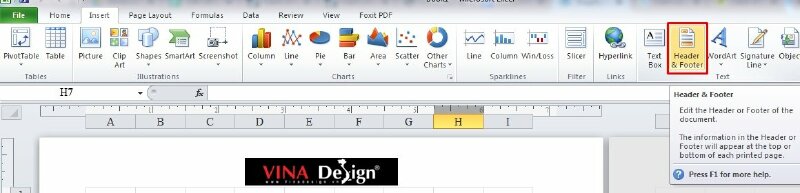 Bước 2: Trên thanh công cụ nhấn chọn Insert > Nhấp vào Header & Footer trong mục Text.