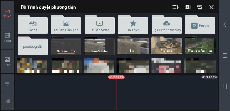 Bước 3: Bấm chọn video cần chỉnh sửa từ điện thoại của bạn.  