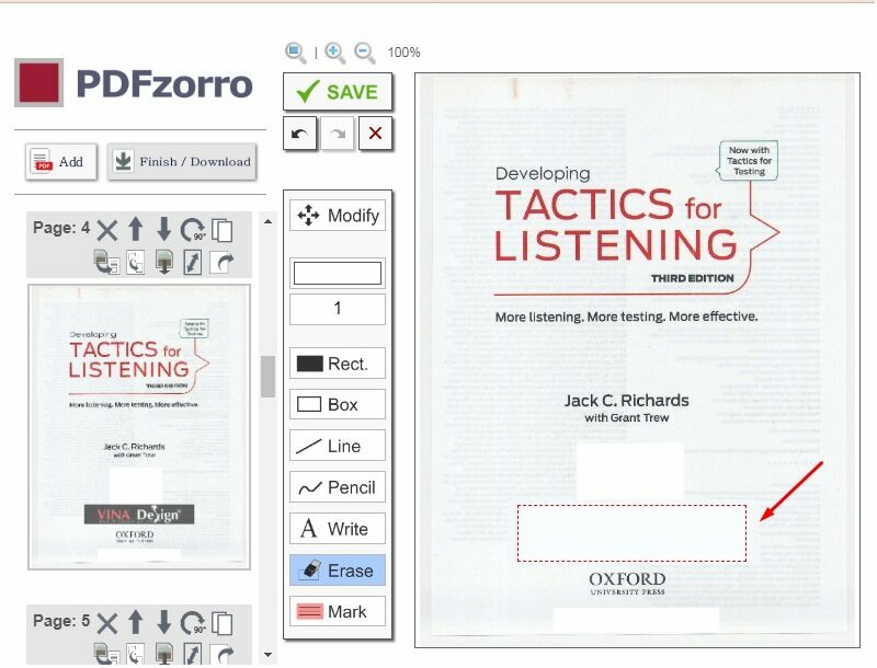Bước 4: Tiến hành xóa logo bằng cách kéo chọn vùng logo cần xóa 