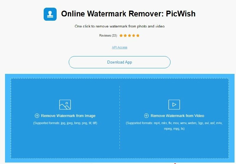 Bước 2: Bấm chọn Remove Watermark from Video, bạn có thể chọn video với các định dạng như: MP4, MKV, FLV, MOV, WMV, WEBM, 3GP, AVI, ASF, M4V, MPEG, MPG, TS. > Bấm chọn video cần xóa logo > Nhấn Open.