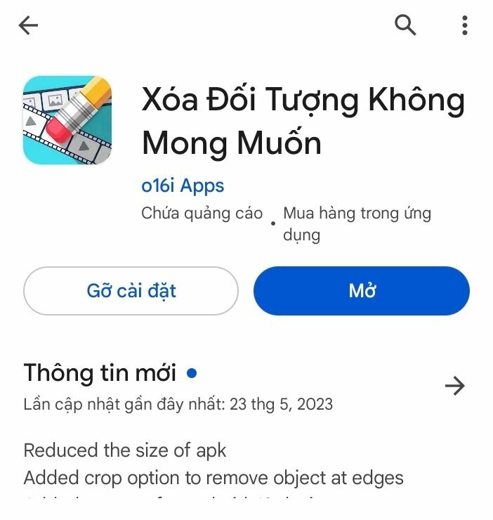 Bước 1: Tìm ứng dụng Remove Object trên AppStore đối với iOS và Xóa Đối Tượng Không Mong Muốn trên cửa hàng Google Play đối với Android sau đó tải về và cài đặt ứng dụng lên thiết bị của bạn.