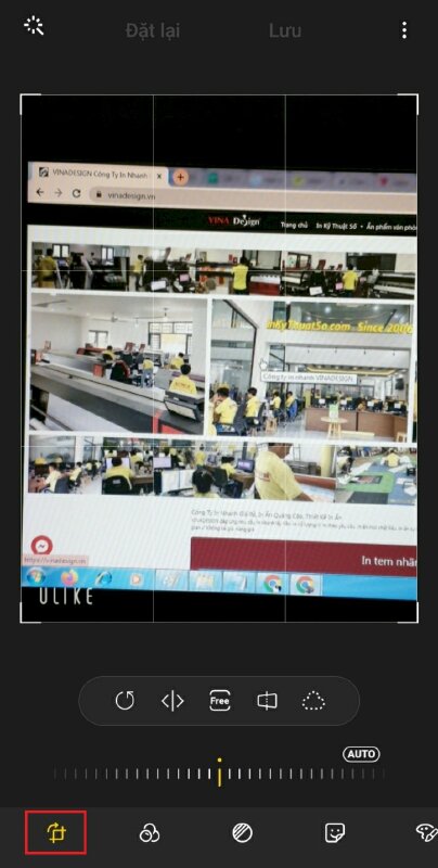 Bước 2: Trong chế độ chỉnh sửa, chọn công cụ "Cắt" ở góc dưới bên phải của màn hình. 