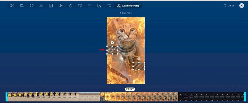 Bước 3: Nhấn chuột và kéo chọn khu vực bạn muốn xóa logo khỏi video.