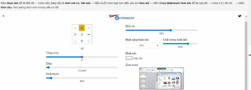Bước 3: Sử dụng công cụ để điều vị trí, xoay, kích thước,… cho logo đúng vị trí bạn muốn.