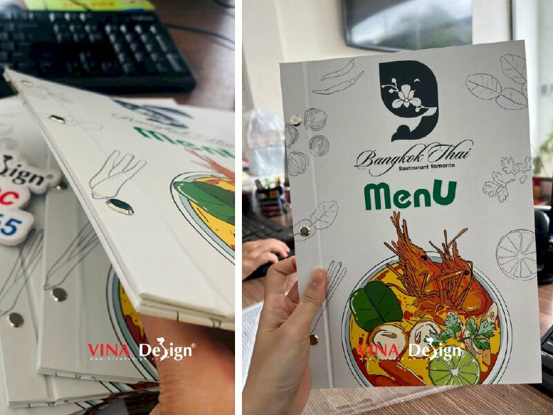 In menu nhà hàng Thái, menu tiếng Anh, hàng gửi đi Úc từ TPHCM - VND252