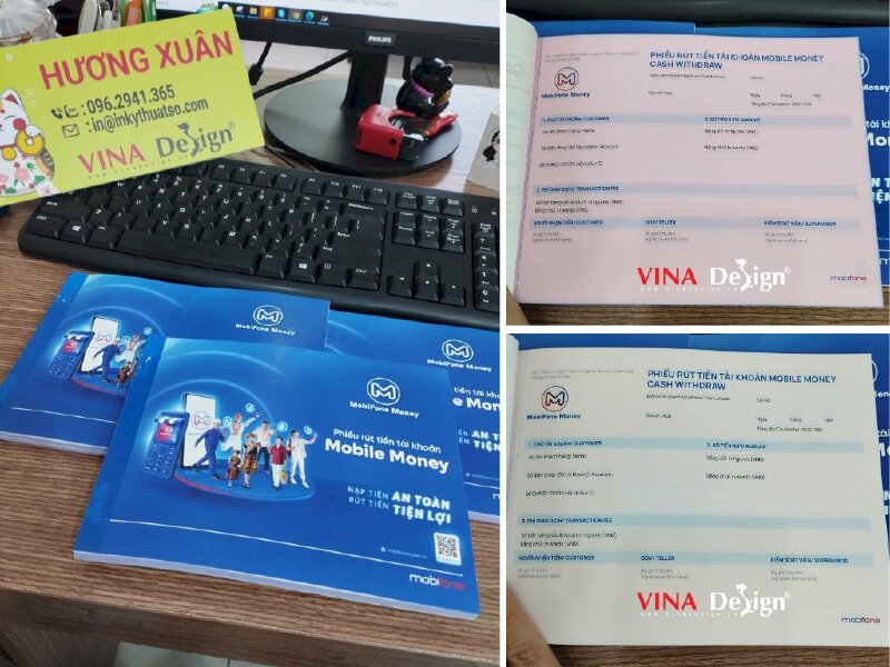 In phiếu rút tiền tài khoản mobile money cash withdraw - VND284