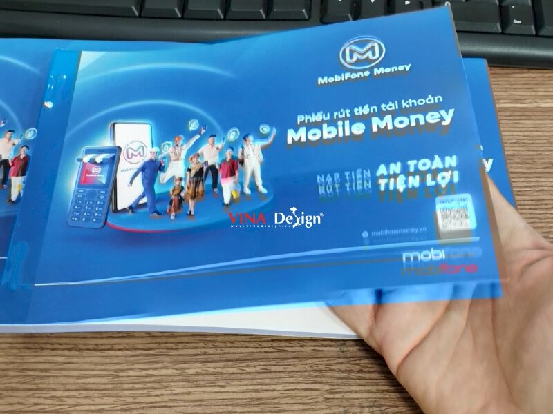 In phiếu rút tiền tài khoản mobile money cash withdraw - VND284