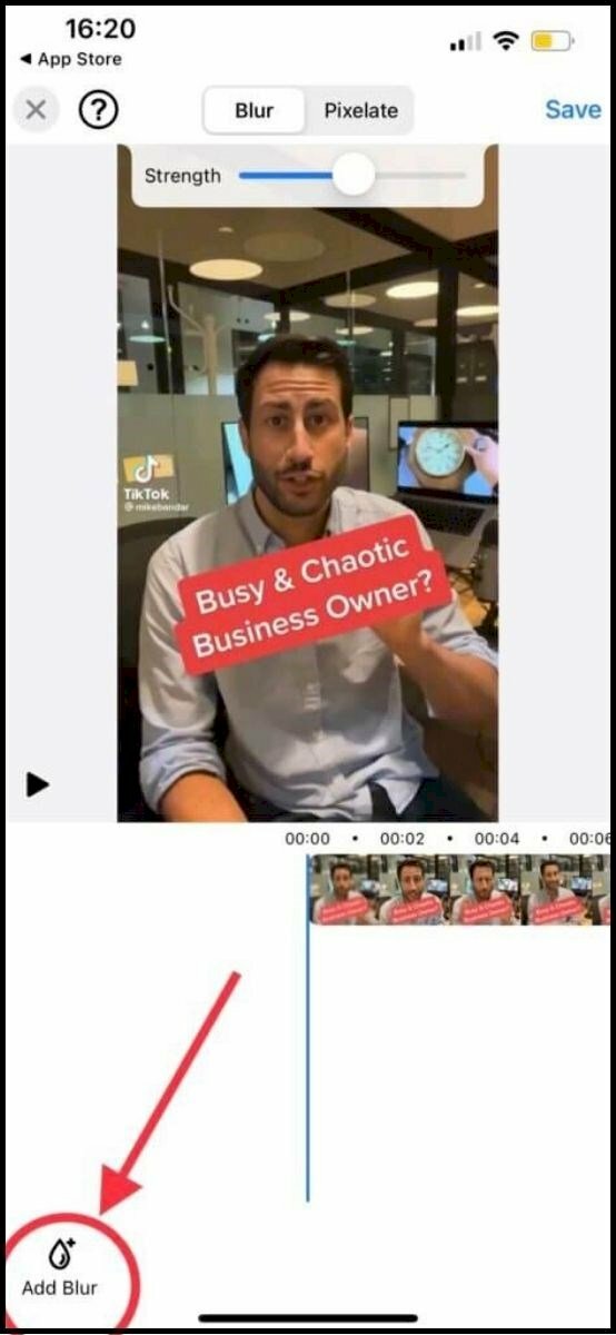 Bước 3: Ở góc dưới bên trái của màn hình, bấm vào Add Blur