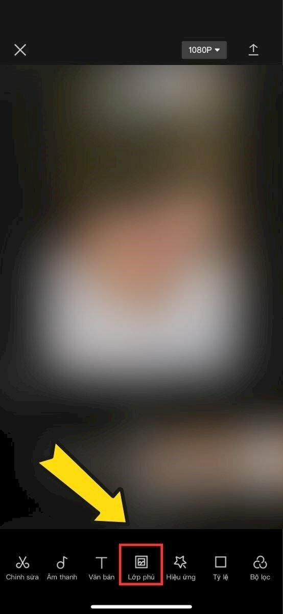 Bước 3: Tìm và chọn "Lớp phủ".